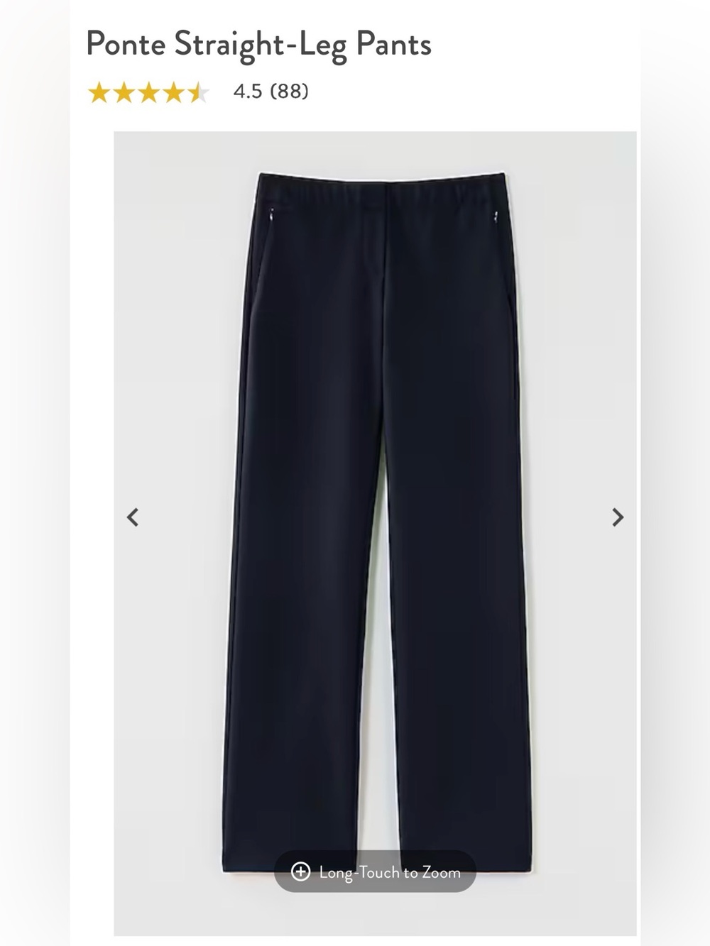 JJILL Ponte Dark Navy Straight-Leg Pants - Picture 4 of 4